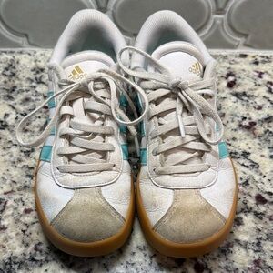 Adidas White and Teal Casual Shoes
